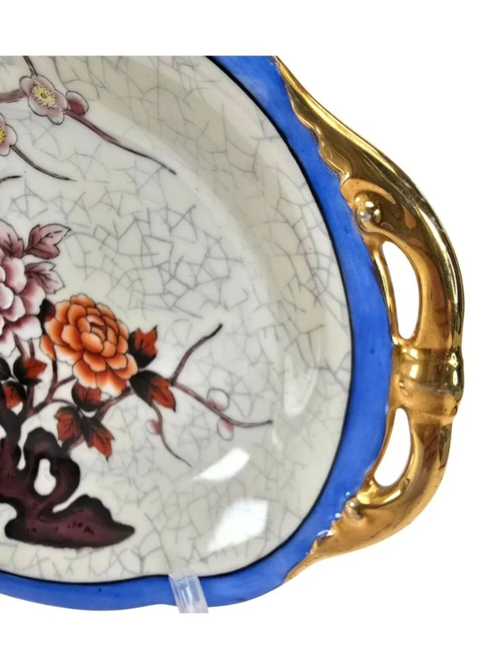 Noritake Morimura Oval Plate Hand Painted Porcelain Tray Floral Design JE296